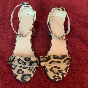 fashion fabric tiger print block sandles